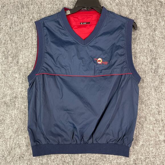 Links Tech Windbreaker Mens Medium Golf Vest Reversable Jacket Quechee Club - Picture 1 of 11